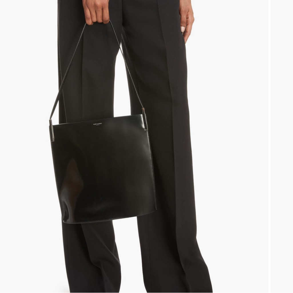 Brand New Saint Laurent Leather Shopping Shoulder Bag Suzanne